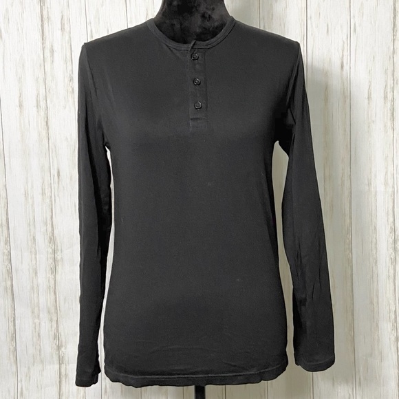 EXPRESS Henley soft top black size xs - Picture 2 of 8